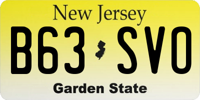 NJ license plate B63SVO