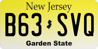 NJ license plate B63SVQ