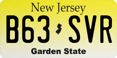 NJ license plate B63SVR