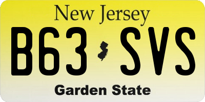 NJ license plate B63SVS