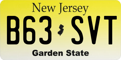 NJ license plate B63SVT