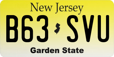 NJ license plate B63SVU