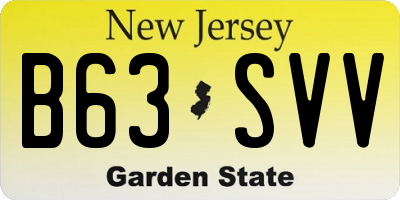 NJ license plate B63SVV