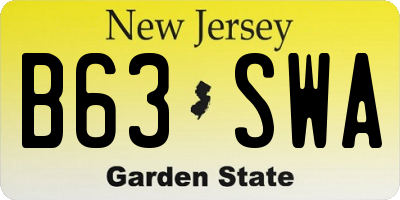 NJ license plate B63SWA