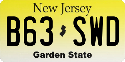 NJ license plate B63SWD