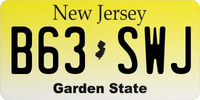 NJ license plate B63SWJ