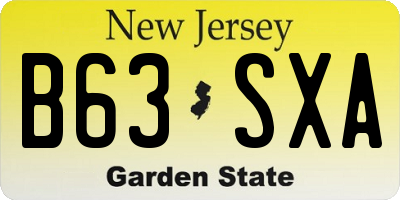 NJ license plate B63SXA