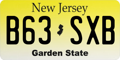 NJ license plate B63SXB