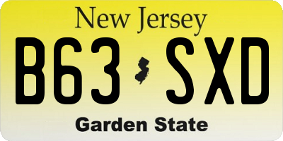 NJ license plate B63SXD