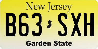 NJ license plate B63SXH