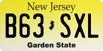 NJ license plate B63SXL