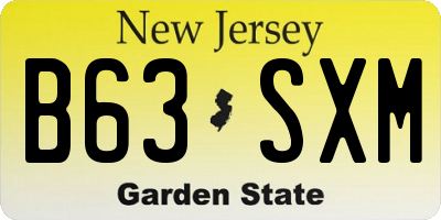 NJ license plate B63SXM