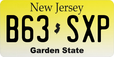 NJ license plate B63SXP