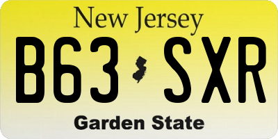 NJ license plate B63SXR