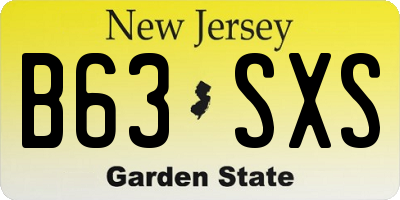 NJ license plate B63SXS
