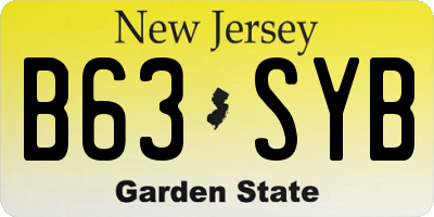 NJ license plate B63SYB