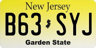 NJ license plate B63SYJ