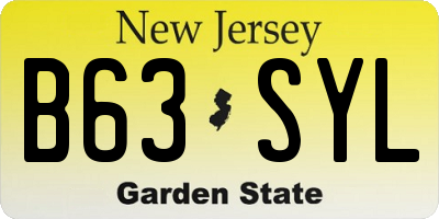 NJ license plate B63SYL