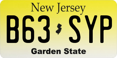 NJ license plate B63SYP