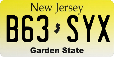 NJ license plate B63SYX