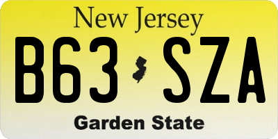 NJ license plate B63SZA