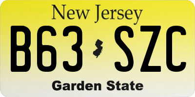 NJ license plate B63SZC