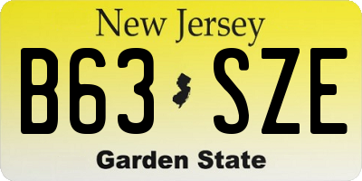 NJ license plate B63SZE