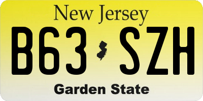 NJ license plate B63SZH