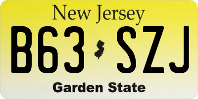 NJ license plate B63SZJ