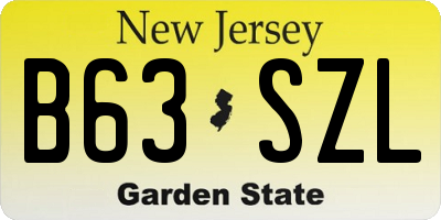 NJ license plate B63SZL