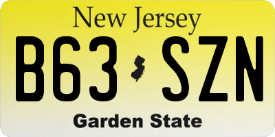 NJ license plate B63SZN