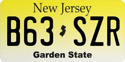 NJ license plate B63SZR