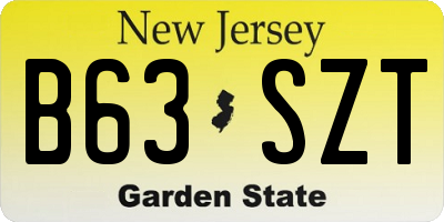 NJ license plate B63SZT