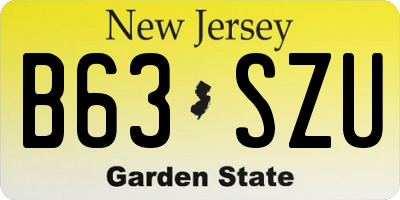 NJ license plate B63SZU