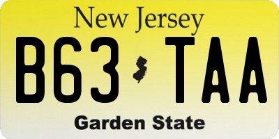 NJ license plate B63TAA