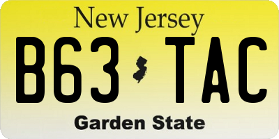 NJ license plate B63TAC