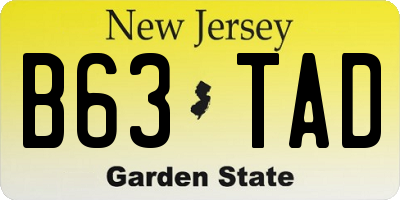 NJ license plate B63TAD