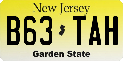 NJ license plate B63TAH