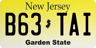 NJ license plate B63TAI