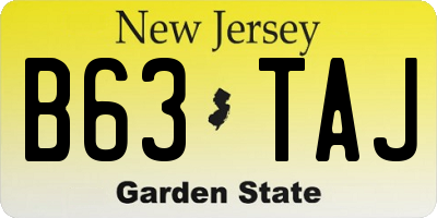 NJ license plate B63TAJ