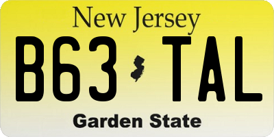 NJ license plate B63TAL