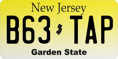 NJ license plate B63TAP