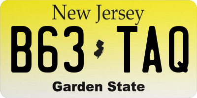 NJ license plate B63TAQ