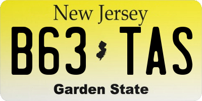 NJ license plate B63TAS