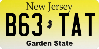 NJ license plate B63TAT