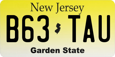 NJ license plate B63TAU