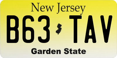 NJ license plate B63TAV