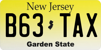 NJ license plate B63TAX