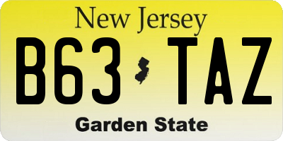 NJ license plate B63TAZ