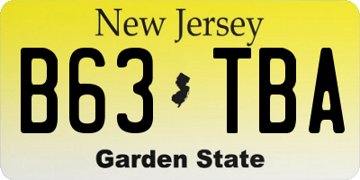NJ license plate B63TBA
